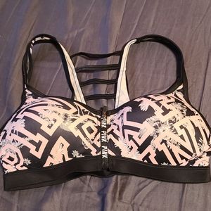 PINK front zip sportsbra